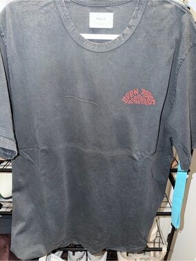 P&Co Black Short-Sleeve Tee with Red Chest Graphic